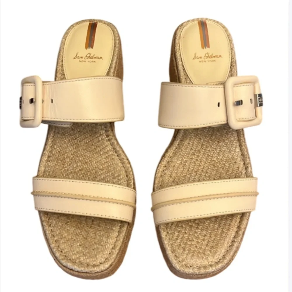 SAM EDELMAN Carson Espadrille Wedge Sandal- Color: Bleached Wheat- Size 10.5